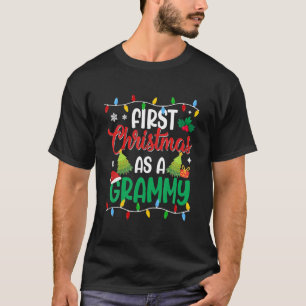 First Christmas As A Grammy Santa Hat Pajama Xmas T-Shirt