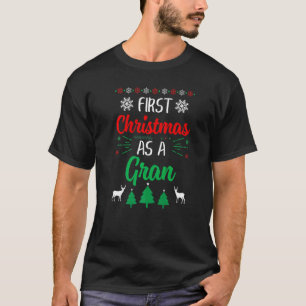 First Christmas As A Gran Xmas First Time Grandma T-Shirt