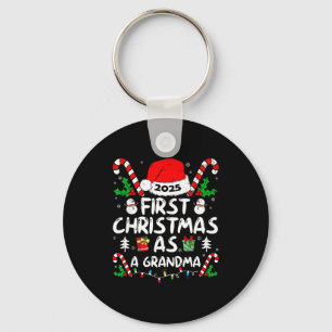 First Christmas As A Grandma 2025 Family Matching  Key Ring