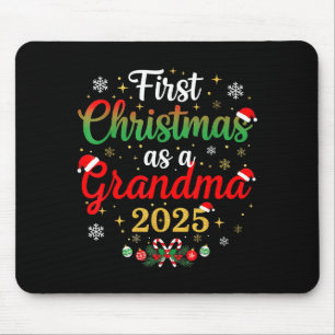 First Christmas As A Grandma 2025 New Mommy Xmas Mouse Pad