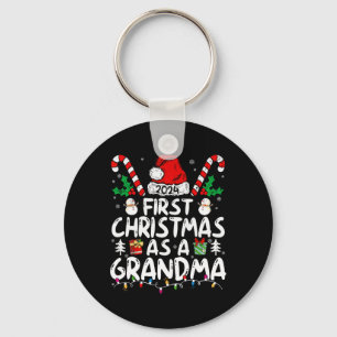 First Christmas As A Grandma Family Matching New Key Ring