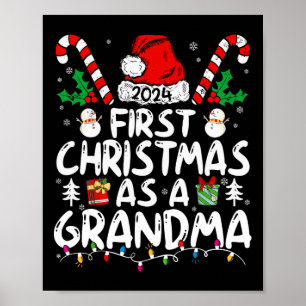 First Christmas As A Grandma Family Matching New  Poster