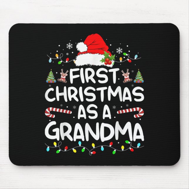 First Christmas As A Grandma Matching Christmas Ne Mouse Pad (Front)