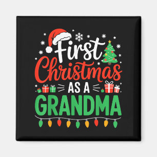 First Christmas As A Grandma Matching New Nana Gra Magnet