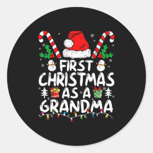 First Christmas As A Grandma New Grandma Classic Round Sticker