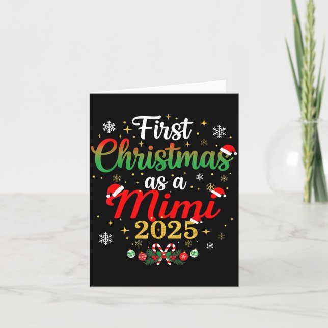First Christmas As A Mimi 2025 New Mummy Xmas  Card (Front)