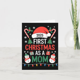 First Christmas As A Mom 2025 Family Matching Holi Card