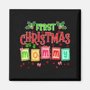 First Christmas As A Mommy 2025 Coquette Bow Match Magnet