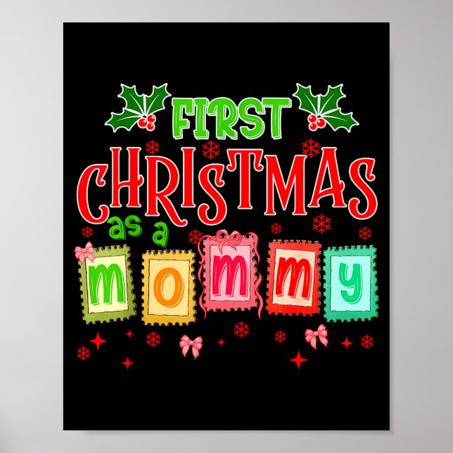 First Christmas As A Mommy 2025 Coquette Bow Match Poster (Front)