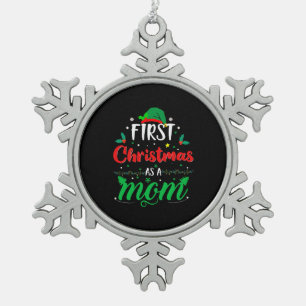 First Christmas as a Mum Christmas Snowflake Pewter Christmas Ornament