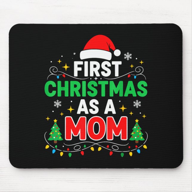 First Christmas As A Mum Family Matching 1st Chris Mouse Pad (Front)