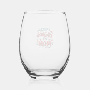 First Christmas As A Mum Holiday Design Stemless Wine Glass