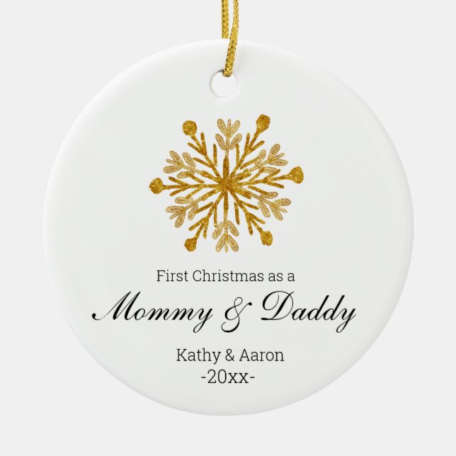 First Christmas as a Mummy and Daddy ornament (Front)