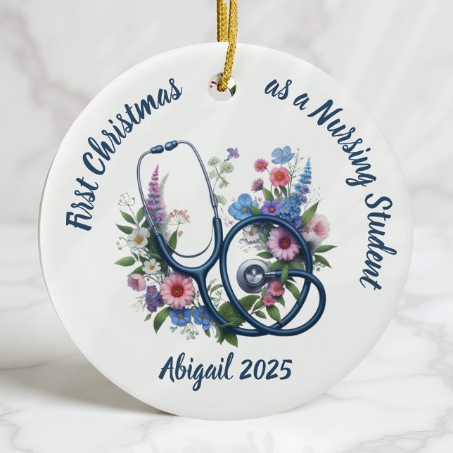 First Christmas as a Nursing Student Ceramic Ornament (Creator Uploaded)