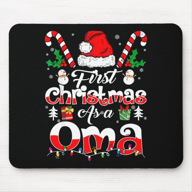 First Christmas As A Oma Family Matching  Mouse Pad (Front)