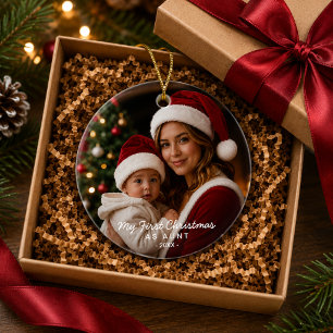 First Christmas as an Aunt Photo Keepsake Ceramic Ornament