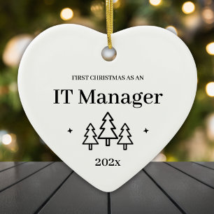 First Christmas As An IT Manager 2026 Ceramic Ornament