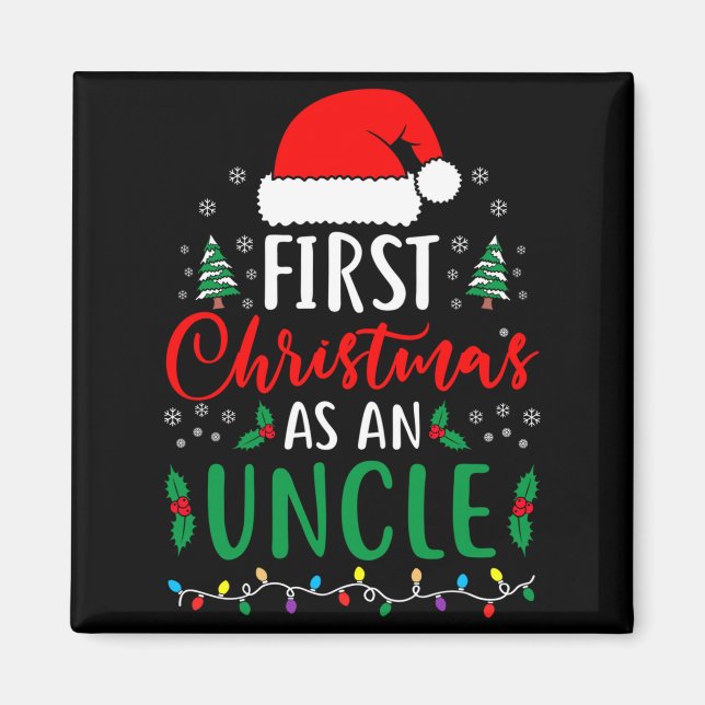 First Christmas As An Uncle New Parents Xmas Match Magnet (Front)