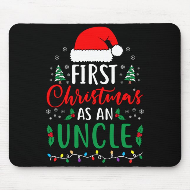 First Christmas As An Uncle New Parents Xmas Match Mouse Pad (Front)