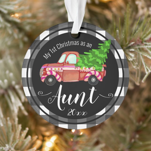 First Christmas as Aunt Red Truck Ornament (Tree)