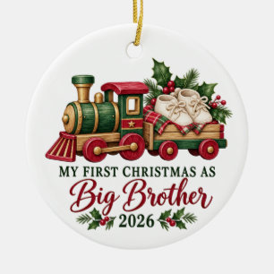 First Christmas as Big Brother 2026 Ceramic Ornament