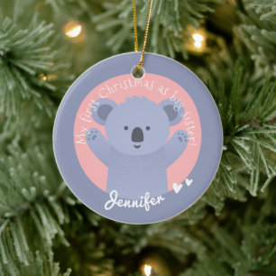 First Christmas as Big Sister - Cute Koala Bear Ceramic Ornament