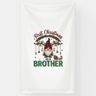 First Christmas As Brother Gnome Reindeer Sleigh Banner