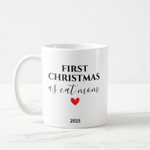 First Christmas as Cat Mum Personalised Holiday Coffee Mug