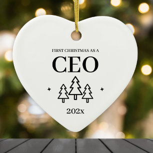 First Christmas As CEO Entrepreneur Ceramic Ornament