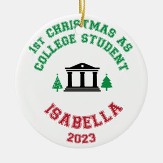 First Christmas as college student ornament