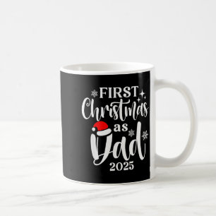First Christmas As Dad 2025 Snowflake Xmas Family  Coffee Mug