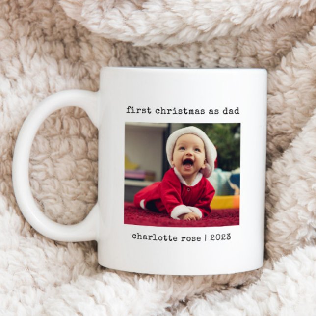 First Christmas as Dad Custom Photo Coffee Mug (Creator Uploaded)