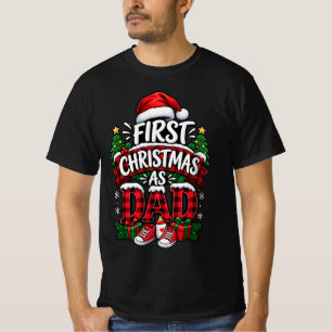 First Christmas As Dad - Cute New Papa T-Shirt
