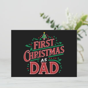 First Christmas As Dad Matching Christmas Holiday Card