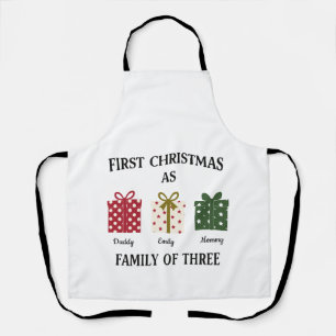 First Christmas as Family of Three Gift Apron