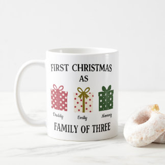 First Christmas as Family of Three Gift Coffee Mug