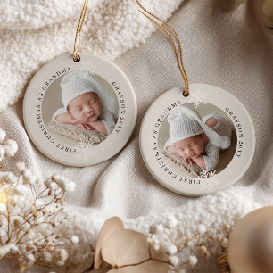First Christmas as Grandma 2 Photo Personalised Ceramic Ornament