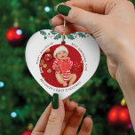 First Christmas as Grandma Baby Photos Ceramic Ornament<br><div class="desc">Cute Christmas baby photo with birth stats you can easily customise for family members especially grandma. Add your favourite photos to both the front and reverse side by clicking the "Personalise" button</div>