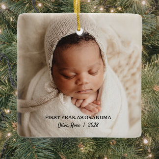 First Christmas As Grandma Ceramic Ornament