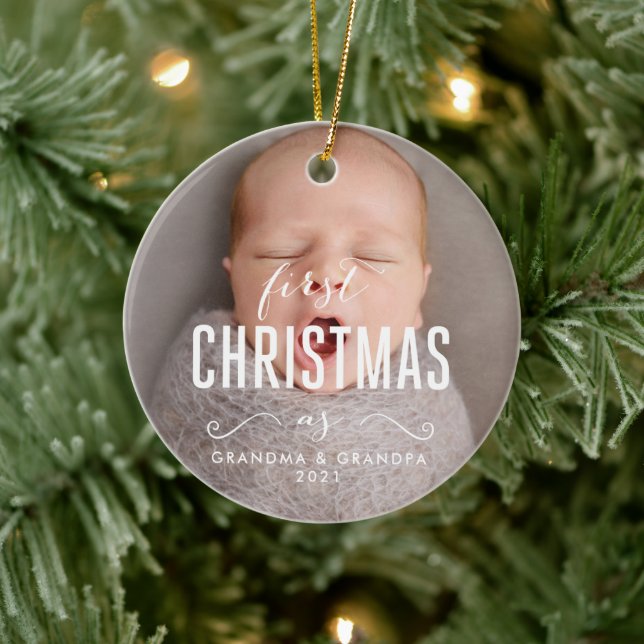 First Christmas as Grandma Grandpa Ornament 2021 (Tree)
