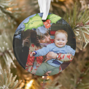 First Christmas as Grandma Grandparents Baby Photo Ornament