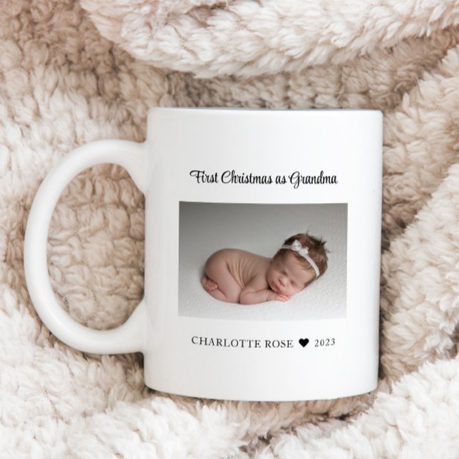 First Christmas as Grandma New Baby Photo Coffee Mug (Creator Uploaded)
