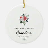 First Christmas as Grandma | Simple and Elegant Ceramic Ornament (Front)