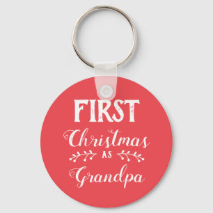 First Christmas as grandpa family Key Ring