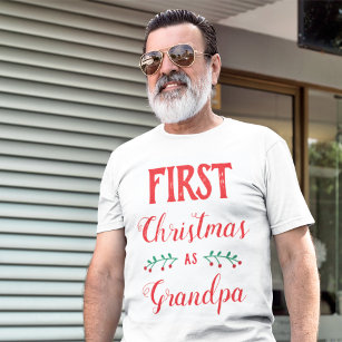 First Christmas as Grandpa family matching T-Shirt