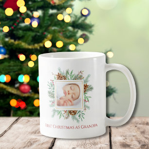 First Christmas as Grandpa Merry Christmas Mug
