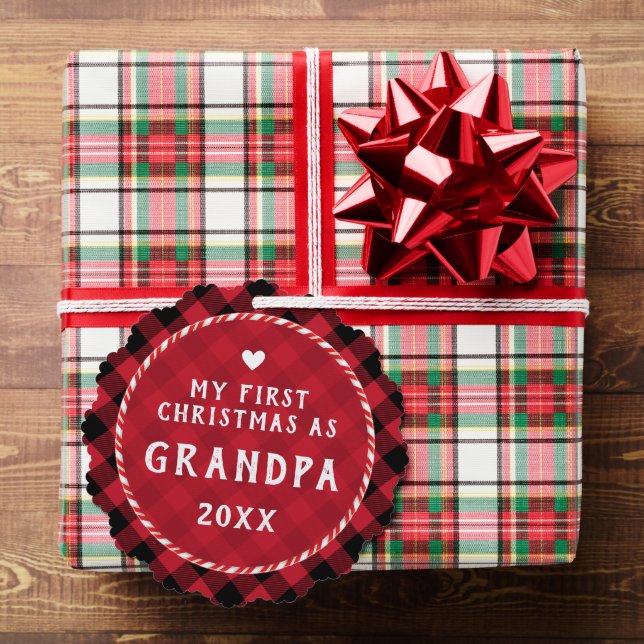 First Christmas as Grandpa Photo Keepsake  Tree Decoration Card (Insitu (Gift))