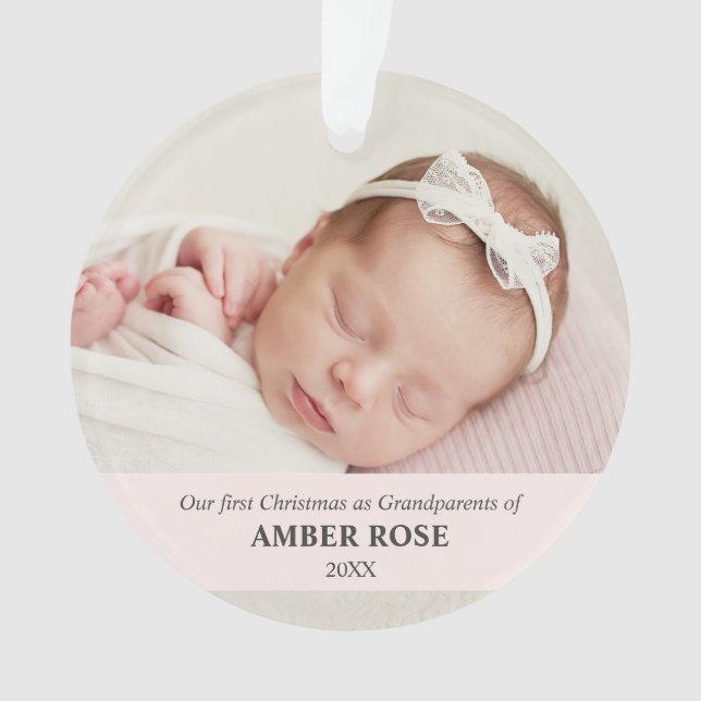 First Christmas as Grandparents 2 photos Ornament (Front)