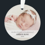 First Christmas as Grandparents 2 photos Ornament<br><div class="desc">Our 2 PHOTO Acrylic Ornament is a perfect keepsake to never forget your First Christmas as Grandpa and Grandma.
Choose 2 best photos of your beloved niece and adorn your Christmas tree!!</div>