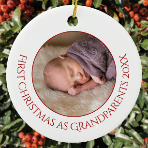 First Christmas as Grandparents Baby Photo Ceramic Ornament